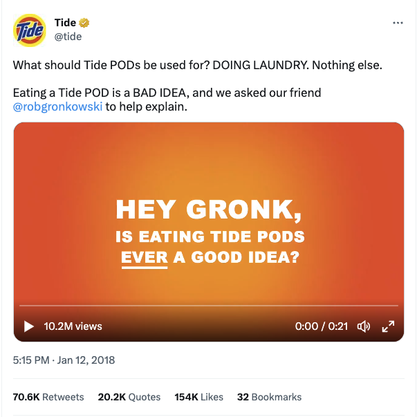 Tide pods tweet - gronk